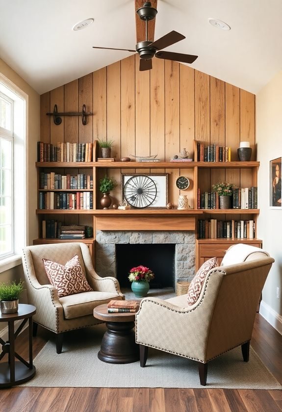 cozy vintage book nook