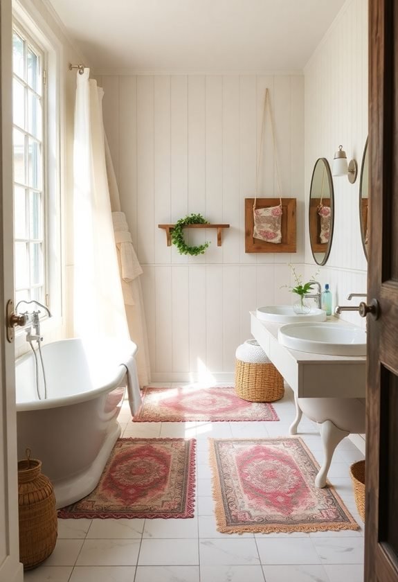 retro textile bathroom rugs