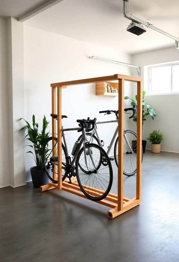 sustainable bamboo bicycle storage