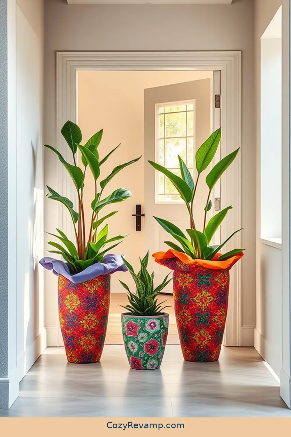 15 Creative Ways to Use Upcycled Fabric Materials in a Minimalist Entryway 9 Fabric-Wrapped Planters for 15 Creative Ways to Use Upcycled Fabric Materials in a Minimalist Entryway