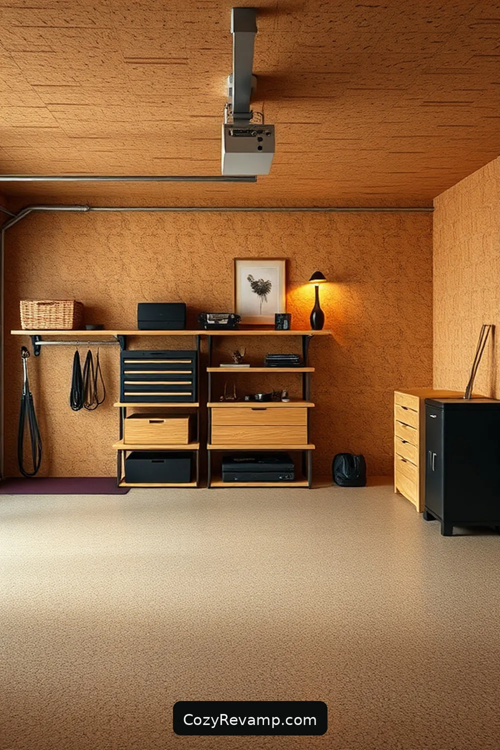 Aesthetic Appeal With Natural Textures for 15 Essential Features of a Minimalist Garage With Cork Material