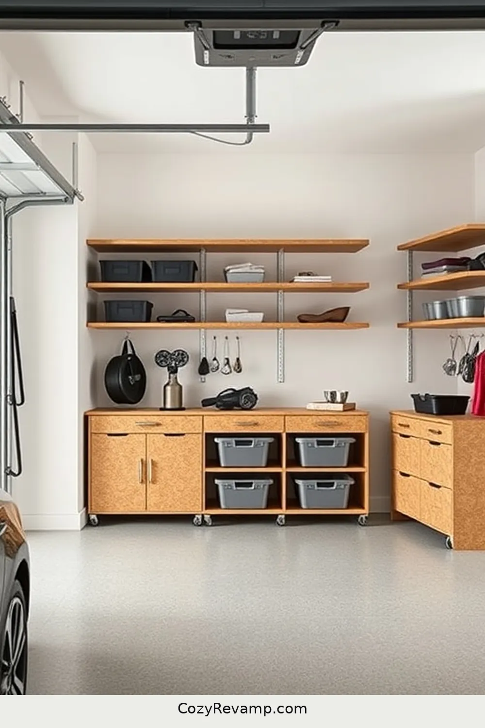 Cork Storage Solutions for 15 Essential Features of a Minimalist Garage With Cork Material