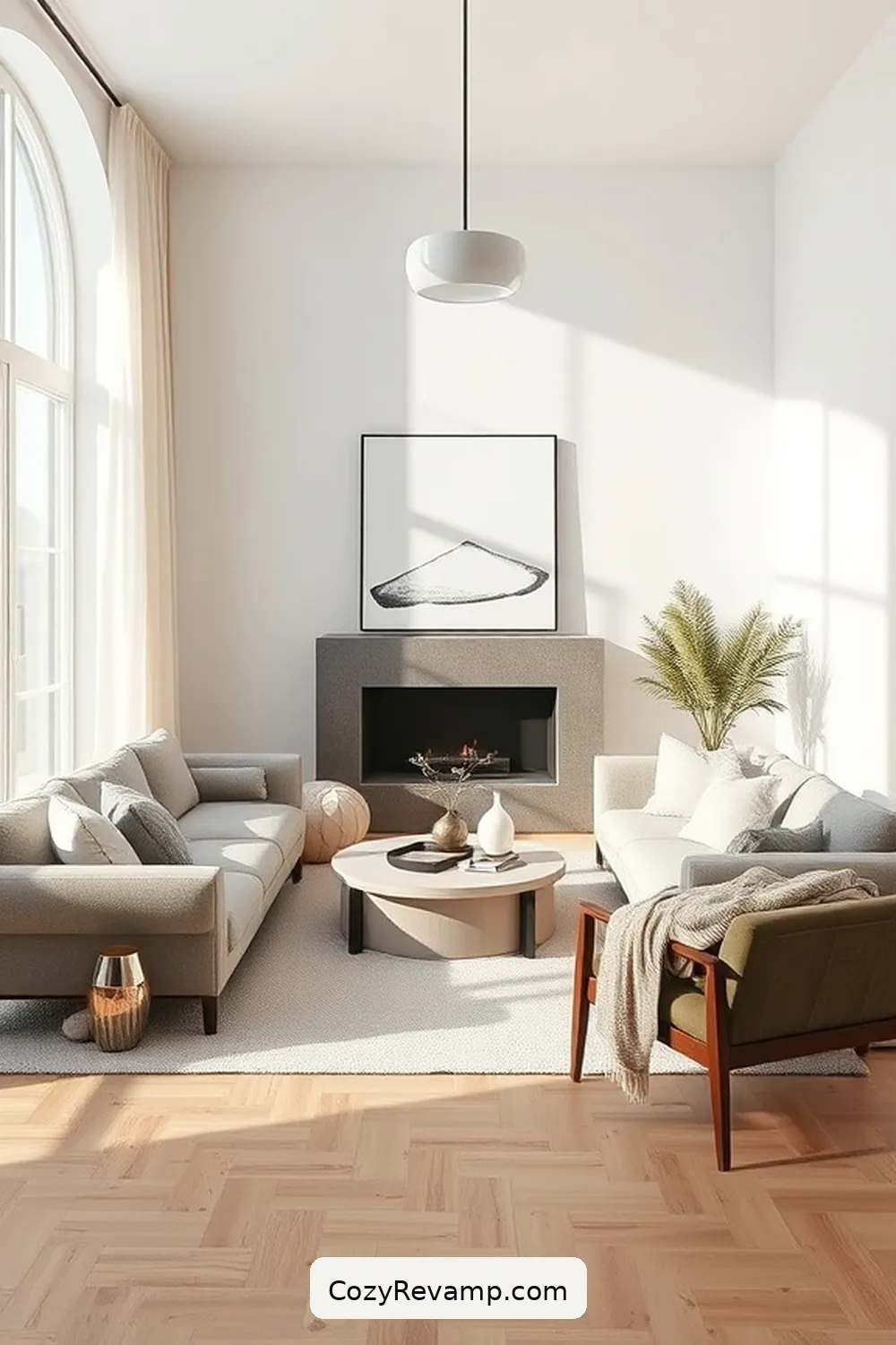 Simple Artwork for 15 Essential Materials for a Minimalist Living Room With Solar-Powered Lights