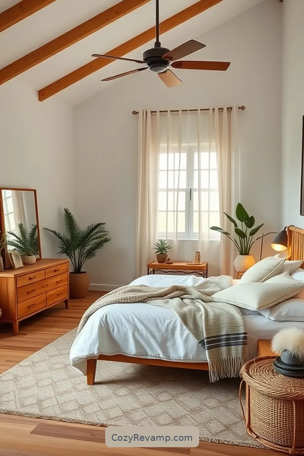 Bamboo Furniture for 15 Essential Materials for a Modern Farmhouse Bedroom With Solar-Powered Lights