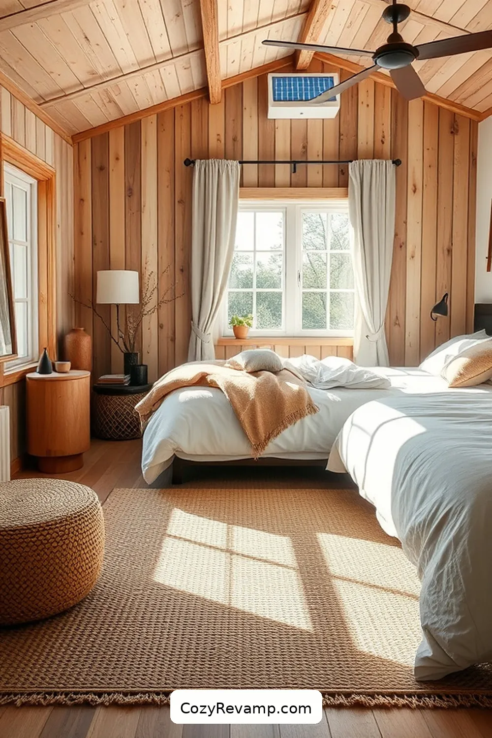 Natural Fiber Rugs for 15 Essential Materials for a Modern Farmhouse Bedroom With Solar-Powered Lights