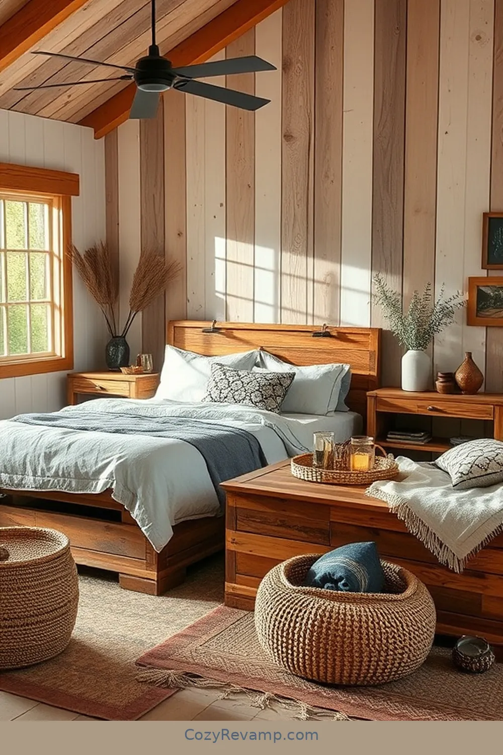 Reclaimed Wood for Furniture for 15 Essential Materials for a Modern Farmhouse Bedroom With Solar-Powered Lights