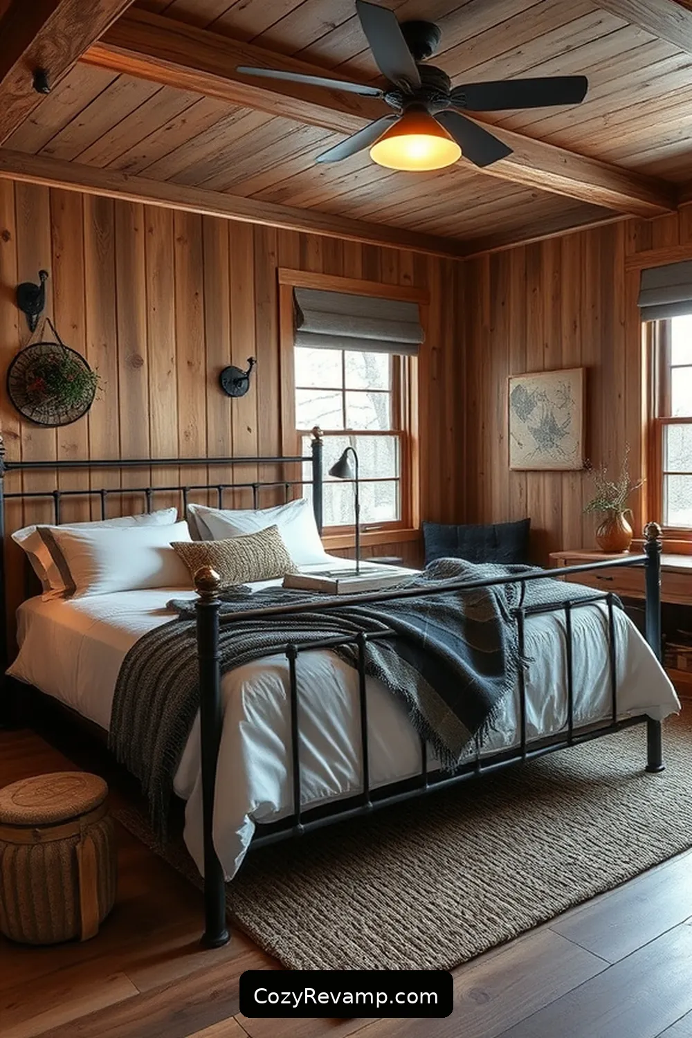 Rustic Metal Accents for 15 Essential Materials for a Modern Farmhouse Bedroom With Solar-Powered Lights