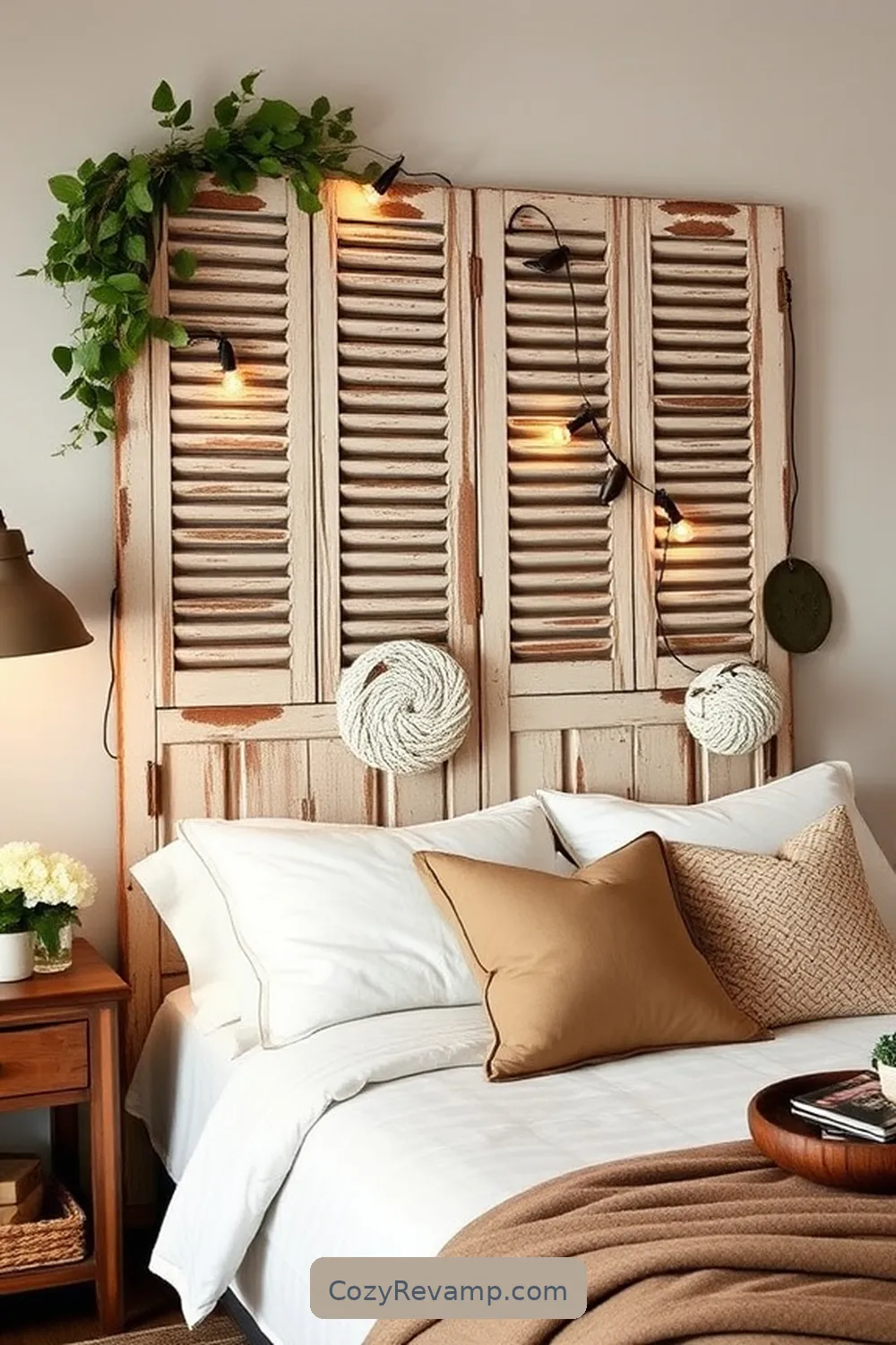 Old Shutters for 15 Essential Reclaimed Materials for a Rustic Bedroom Makeover
