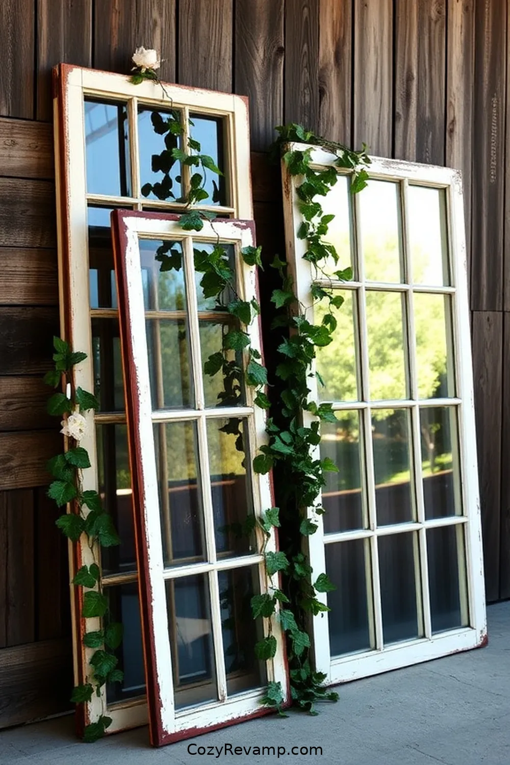 Salvaged Windows for 15 Essential Reclaimed Materials for a Rustic Bedroom Makeover