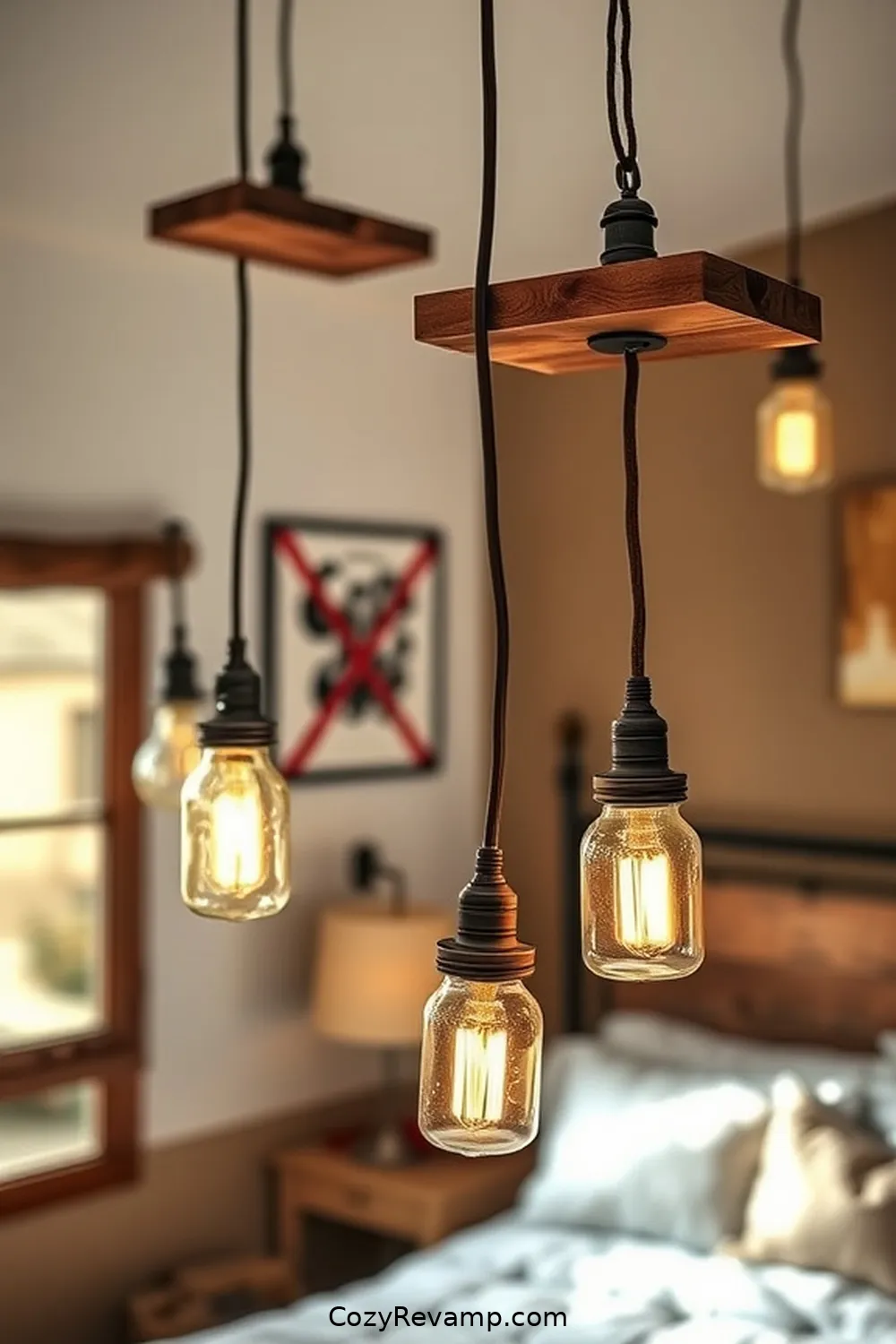 Upcycled Lighting Fixtures for 15 Essential Reclaimed Materials for a Rustic Bedroom Makeover