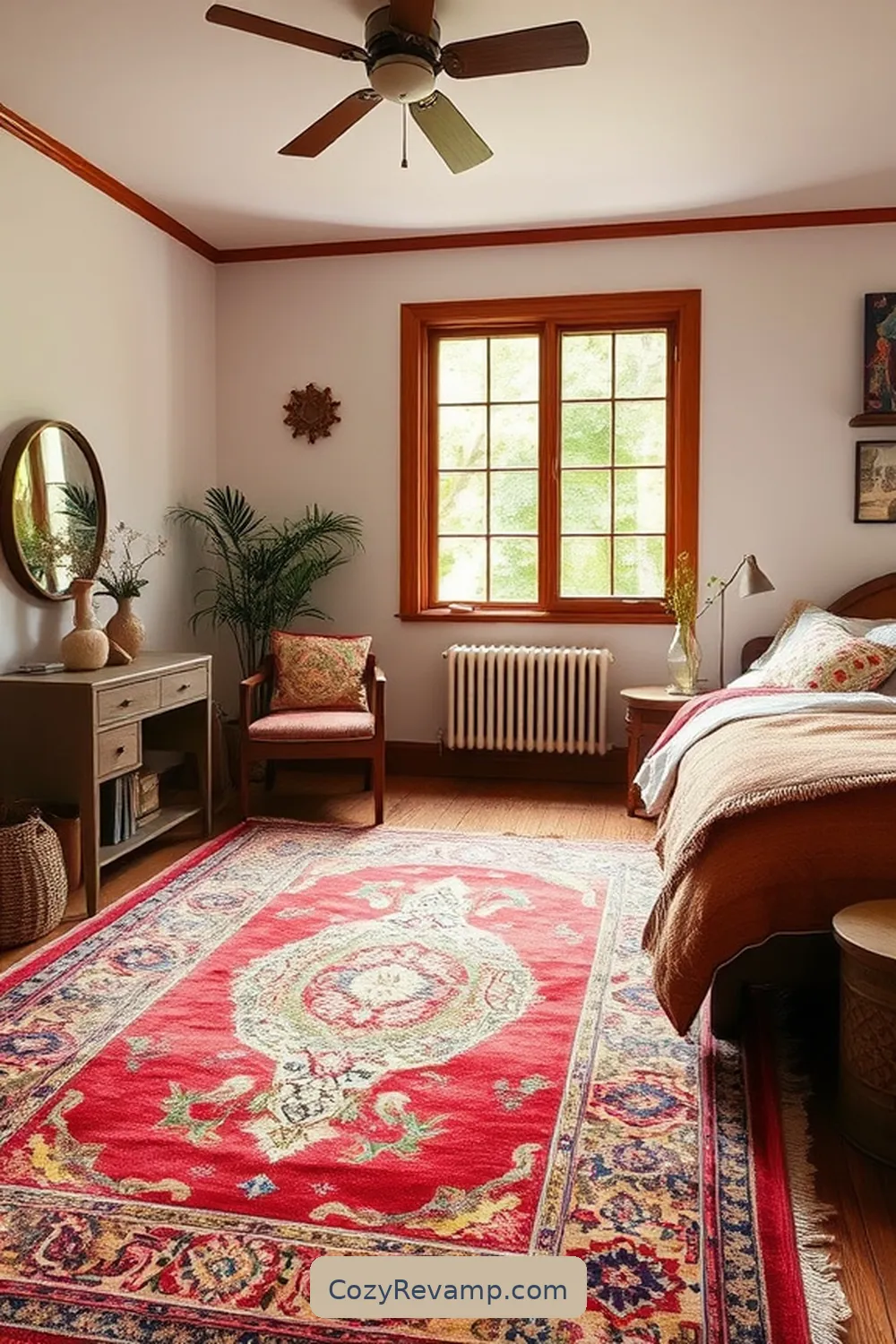 Vintage Rugs for 15 Essential Reclaimed Materials for a Rustic Bedroom Makeover