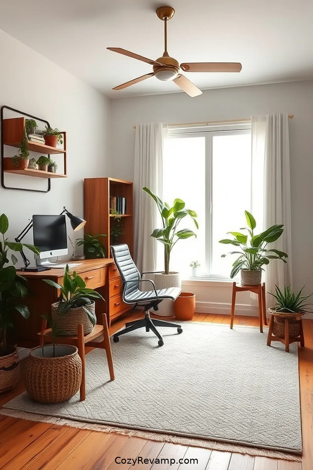 Organic Cotton Area Rug for 15 Essentials for a Mid-Century Modern Home Office With Recycled Wood Materials