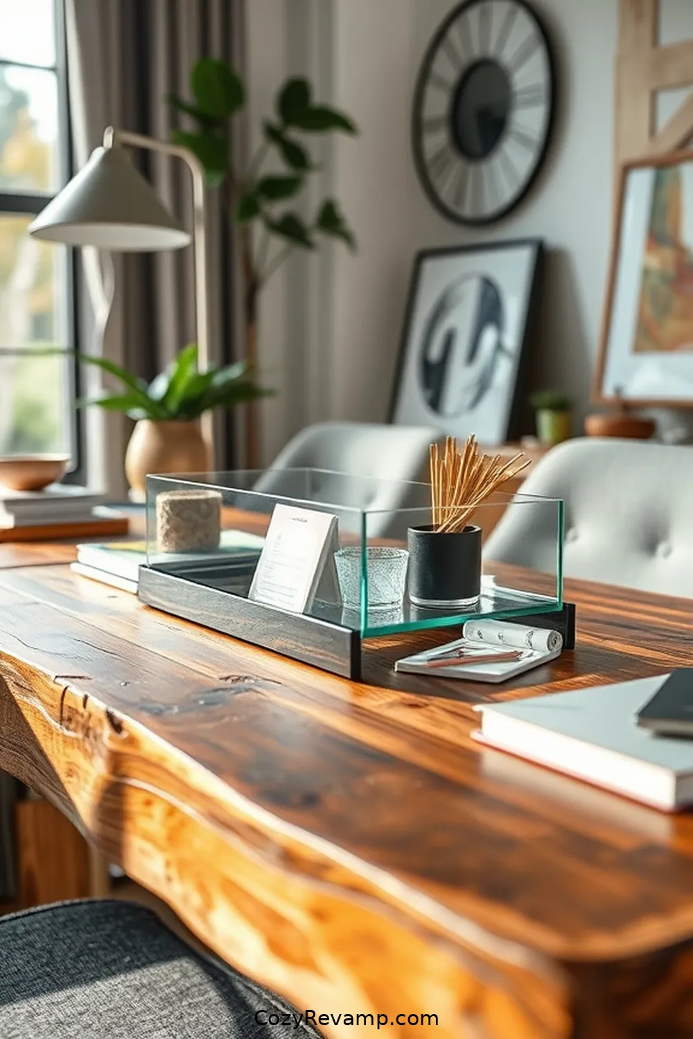 Recycled Glass Desk Organizer for 15 Essentials for a Mid-Century Modern Home Office With Recycled Wood Materials