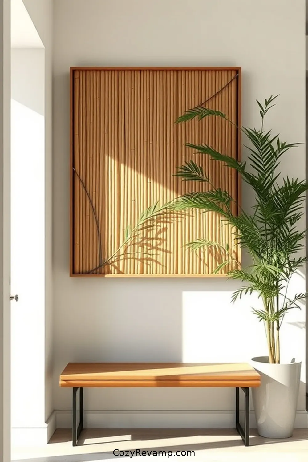 15 Inspiring Minimalist Entryway Ideas Featuring Bamboo Material 12 Artistic Bamboo Wall Art for 15 Inspiring Minimalist Entryway Ideas Featuring Bamboo Material