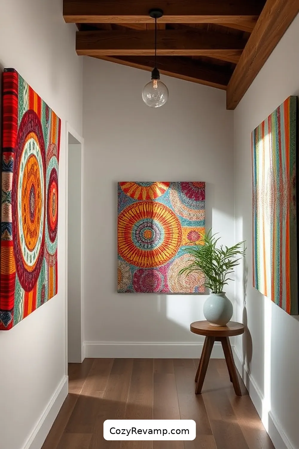 15 Inspiring Modern Farmhouse Hallway Ideas With Upcycled Fabric Material 2 Upcycled Fabric Wall Art for 15 Inspiring Modern Farmhouse Hallway Ideas With Upcycled Fabric Material