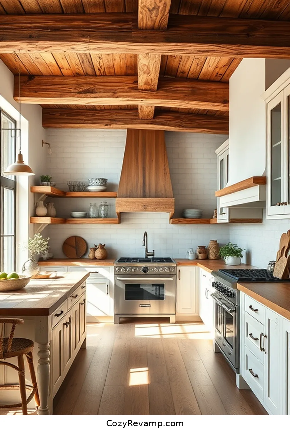 Vintage Wood Accents and Details for 15 Stunning Coastal Kitchen Designs Featuring Recycled Wood Material