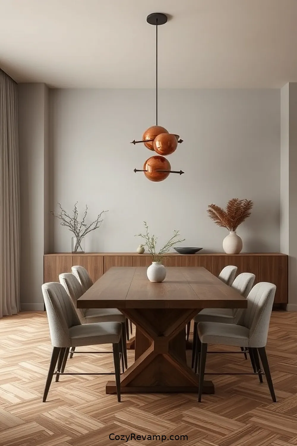 15 Stunning Minimalist Dining Rooms With Recycled Wood Material 15 A Contemporary Dining Room With Unique Wood Fixtures for 15 Stunning Minimalist Dining Rooms With Recycled Wood Material