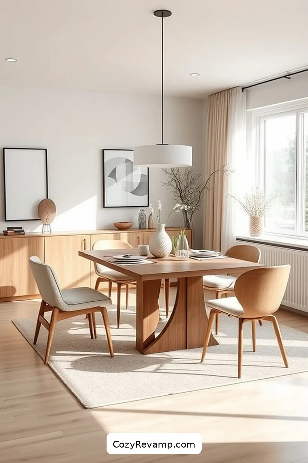 15 Stunning Minimalist Dining Rooms With Recycled Wood Material 6 Elegant Neutral Palette With Recycled Wood Elements for 15 Stunning Minimalist Dining Rooms With Recycled Wood Material