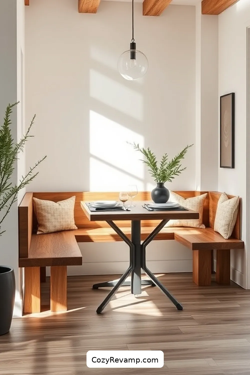 15 Stunning Minimalist Dining Rooms With Recycled Wood Material 13 Inviting Family Dining Area With Rustic Wood Bench for 15 Stunning Minimalist Dining Rooms With Recycled Wood Material