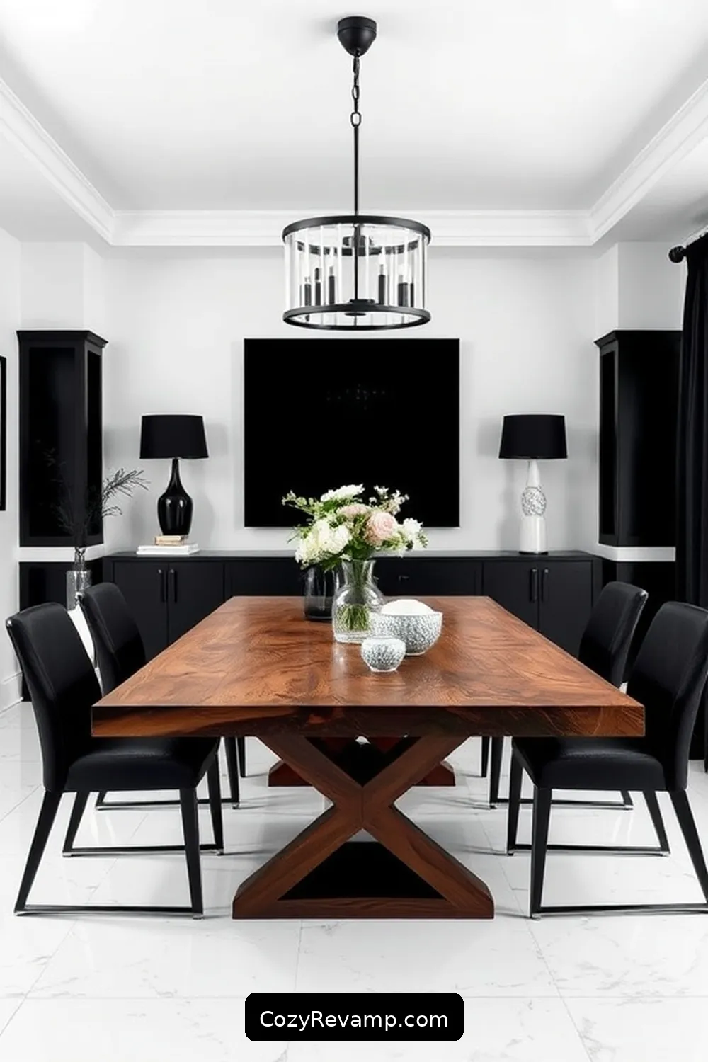 15 Stunning Minimalist Dining Rooms With Recycled Wood Material 10 Monochromatic Dining Room With a Statement Wood Table for 15 Stunning Minimalist Dining Rooms With Recycled Wood Material