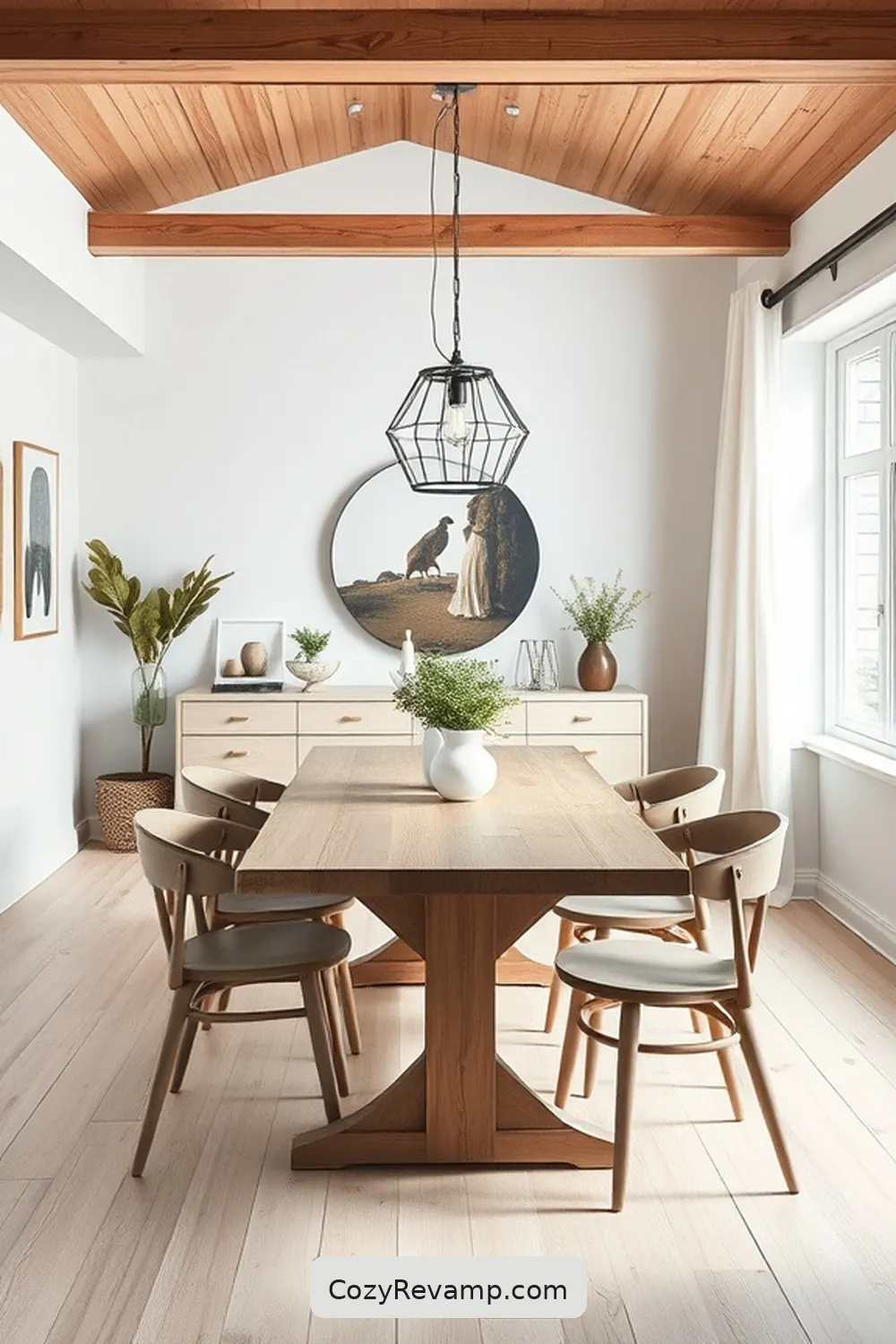 15 Stunning Minimalist Dining Rooms With Recycled Wood Material 3 Scandinavian-Inspired Dining Space With Rustic Touches for 15 Stunning Minimalist Dining Rooms With Recycled Wood Material
