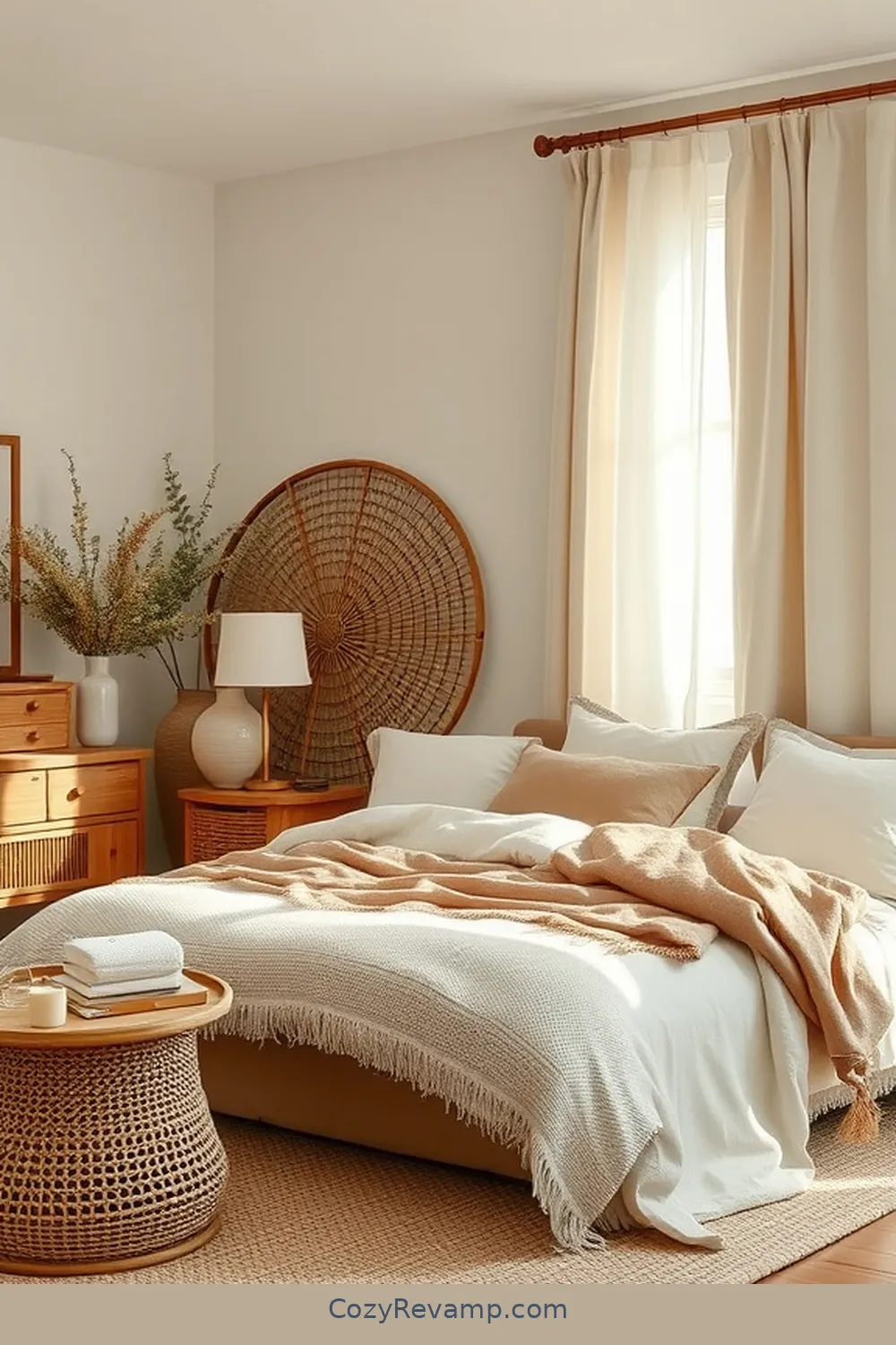 15 Stylish Scandinavian Bedroom Ideas With Bamboo Material 12 Mixing Bamboo With Other Natural Materials for 15 Stylish Scandinavian Bedroom Ideas With Bamboo Material