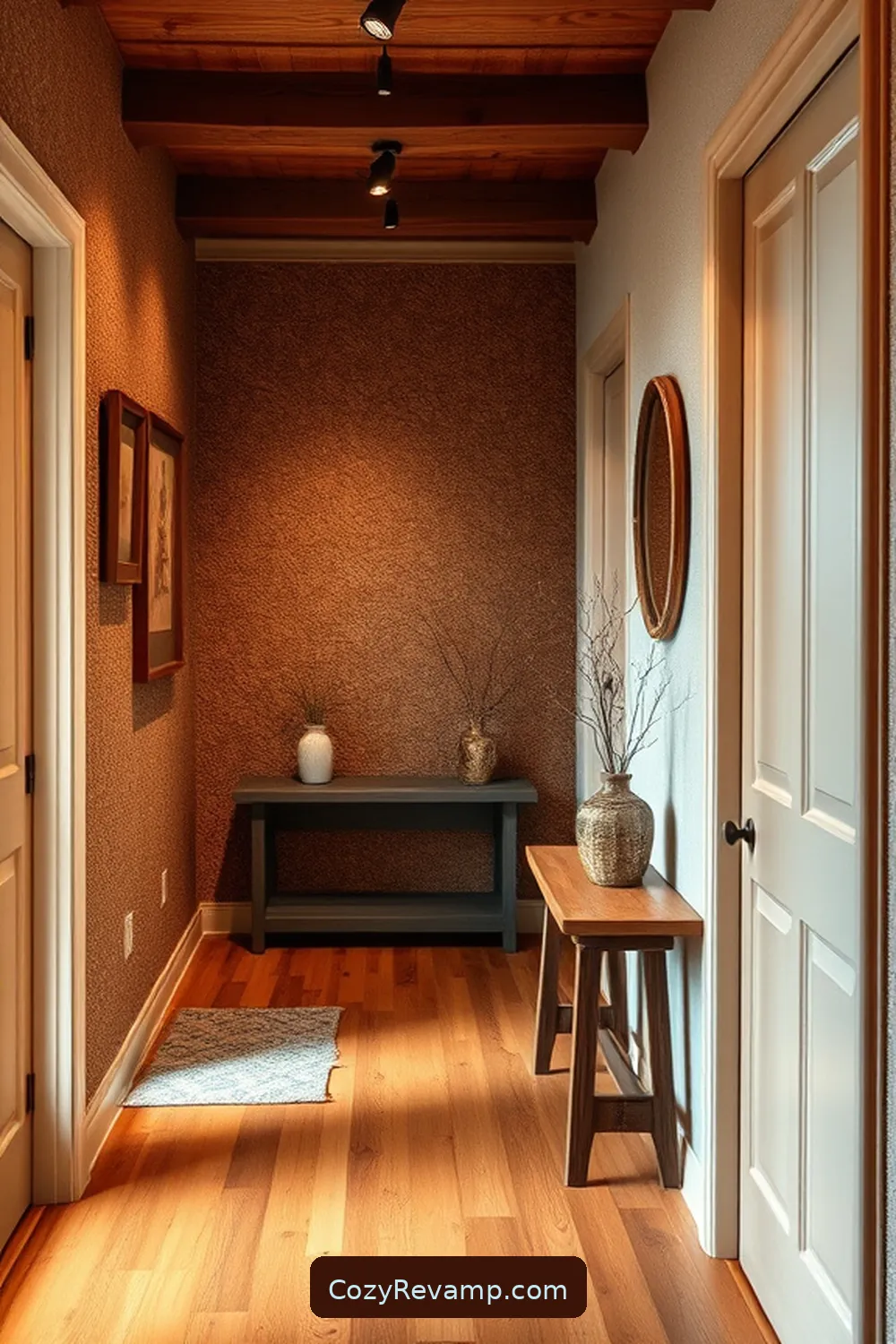 15 Ways to Create a Rustic Hallway Using Cork Material 4 Cork Accent Wall for Visual Interest for 15 Ways to Create a Rustic Hallway Using Cork Material