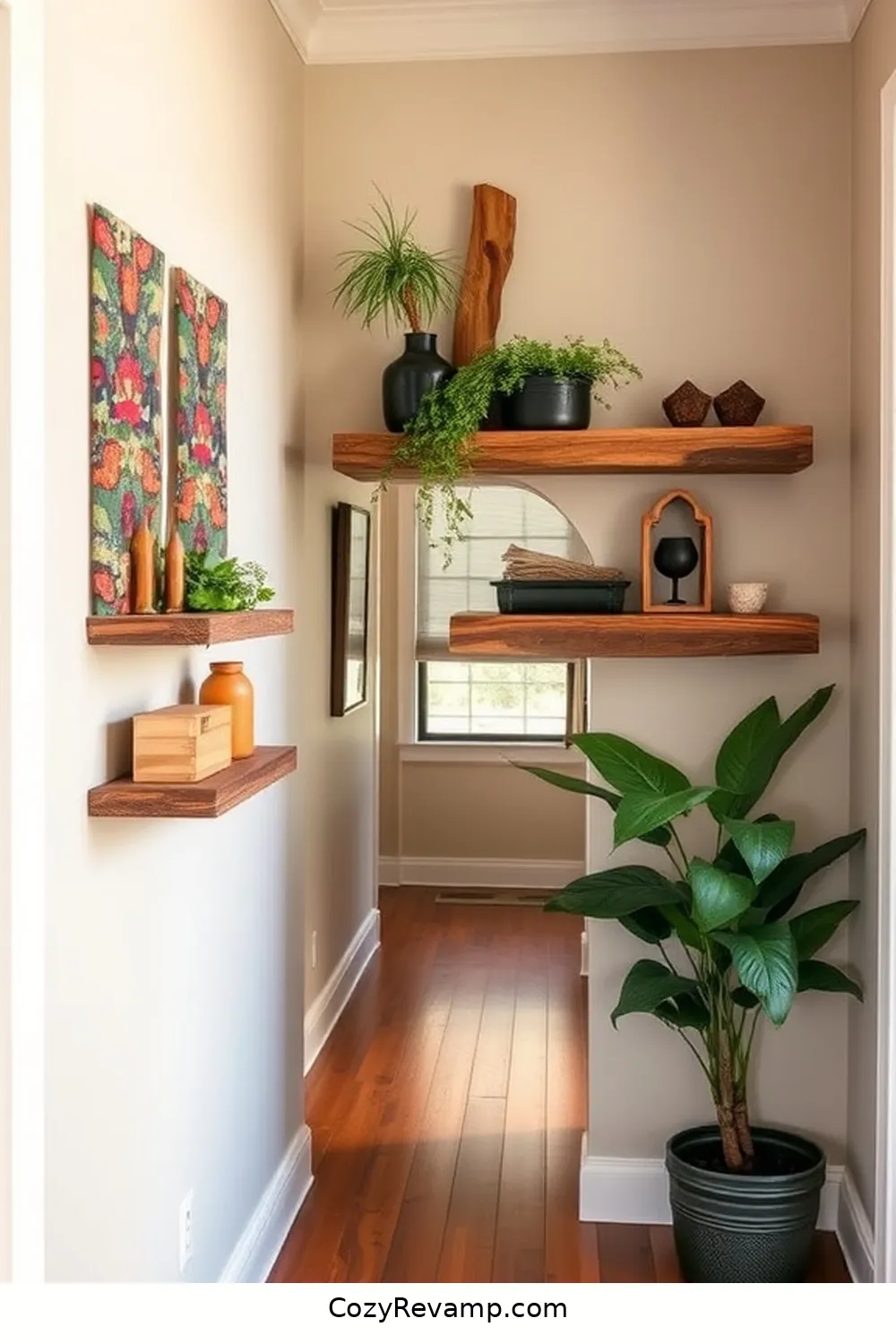 DIY Fabric Wall Shelves for 15 Ways to Create a Rustic Hallway With Upcycled Fabric Material