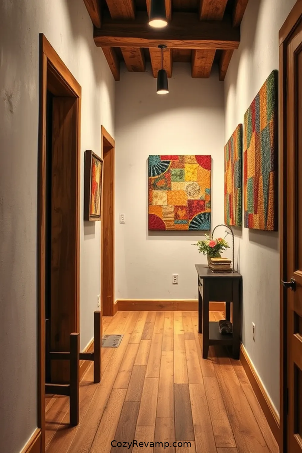 Fabric Wall Art for 15 Ways to Create a Rustic Hallway With Upcycled Fabric Material