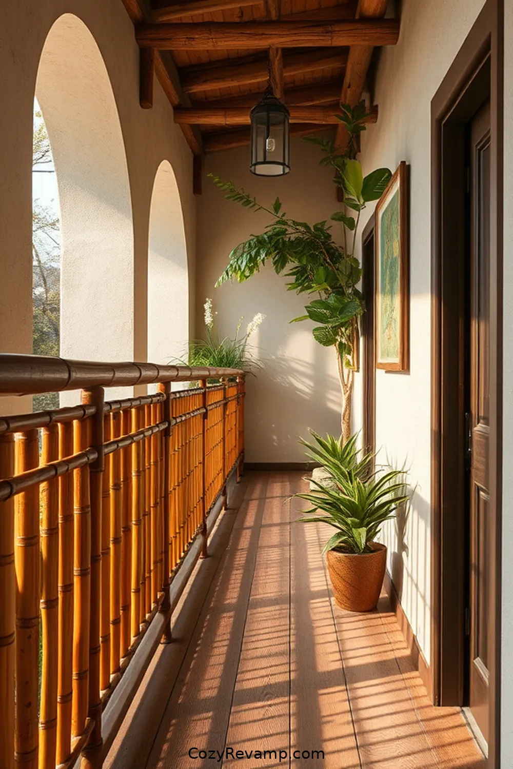 15 Ways to Design a Rustic Hallway With Bamboo Material 4 Add Bamboo Railing for an Elegant Touch for 15 Ways to Design a Rustic Hallway With Bamboo Material