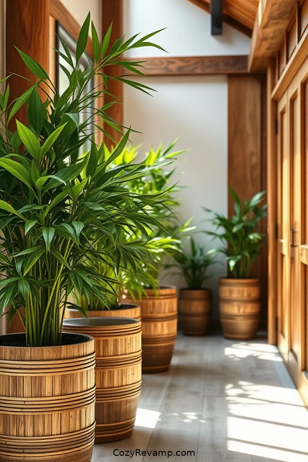 15 Ways to Design a Rustic Hallway With Bamboo Material 11 Embrace Bamboo Planters for a Touch of Greenery for 15 Ways to Design a Rustic Hallway With Bamboo Material
