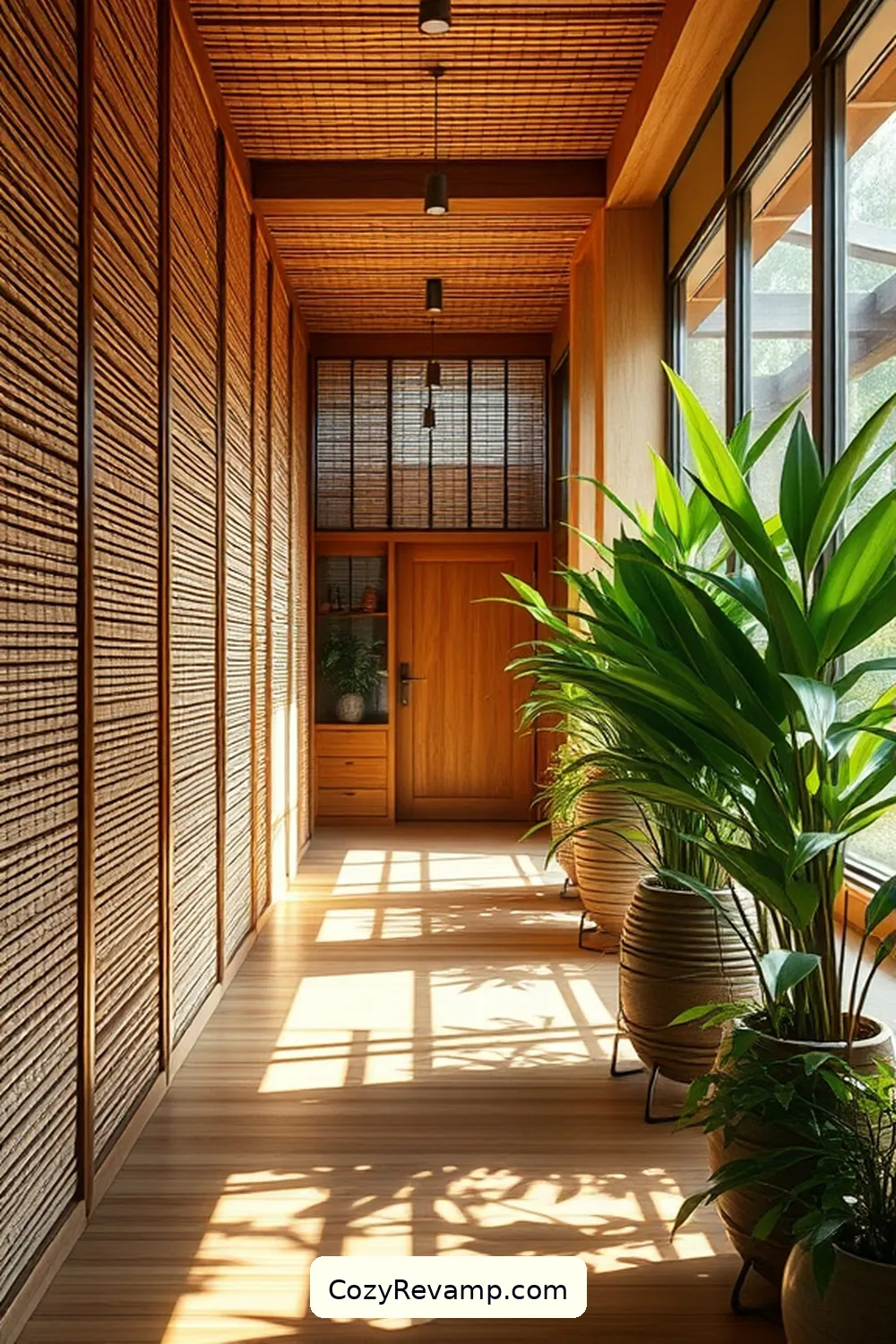 15 Ways to Design a Rustic Hallway With Bamboo Material 2 Incorporate Bamboo Wall Panels for a Natural Look for 15 Ways to Design a Rustic Hallway With Bamboo Material