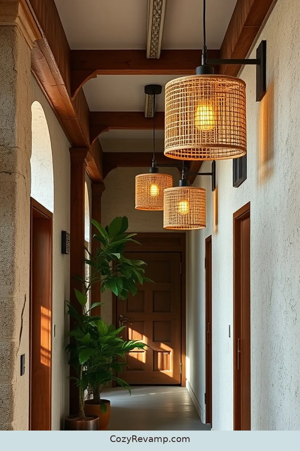 15 Ways to Design a Rustic Hallway With Bamboo Material 6 Install Bamboo Light Fixtures for Soft Illumination for 15 Ways to Design a Rustic Hallway With Bamboo Material