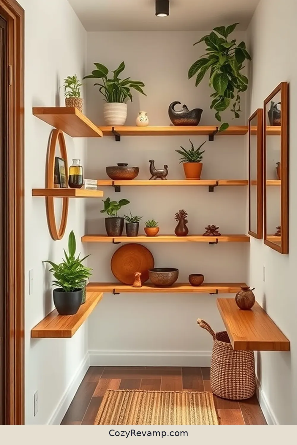 15 Ways to Design a Rustic Hallway With Bamboo Material 9 Integrate Bamboo Shelving for Practical Storage for 15 Ways to Design a Rustic Hallway With Bamboo Material