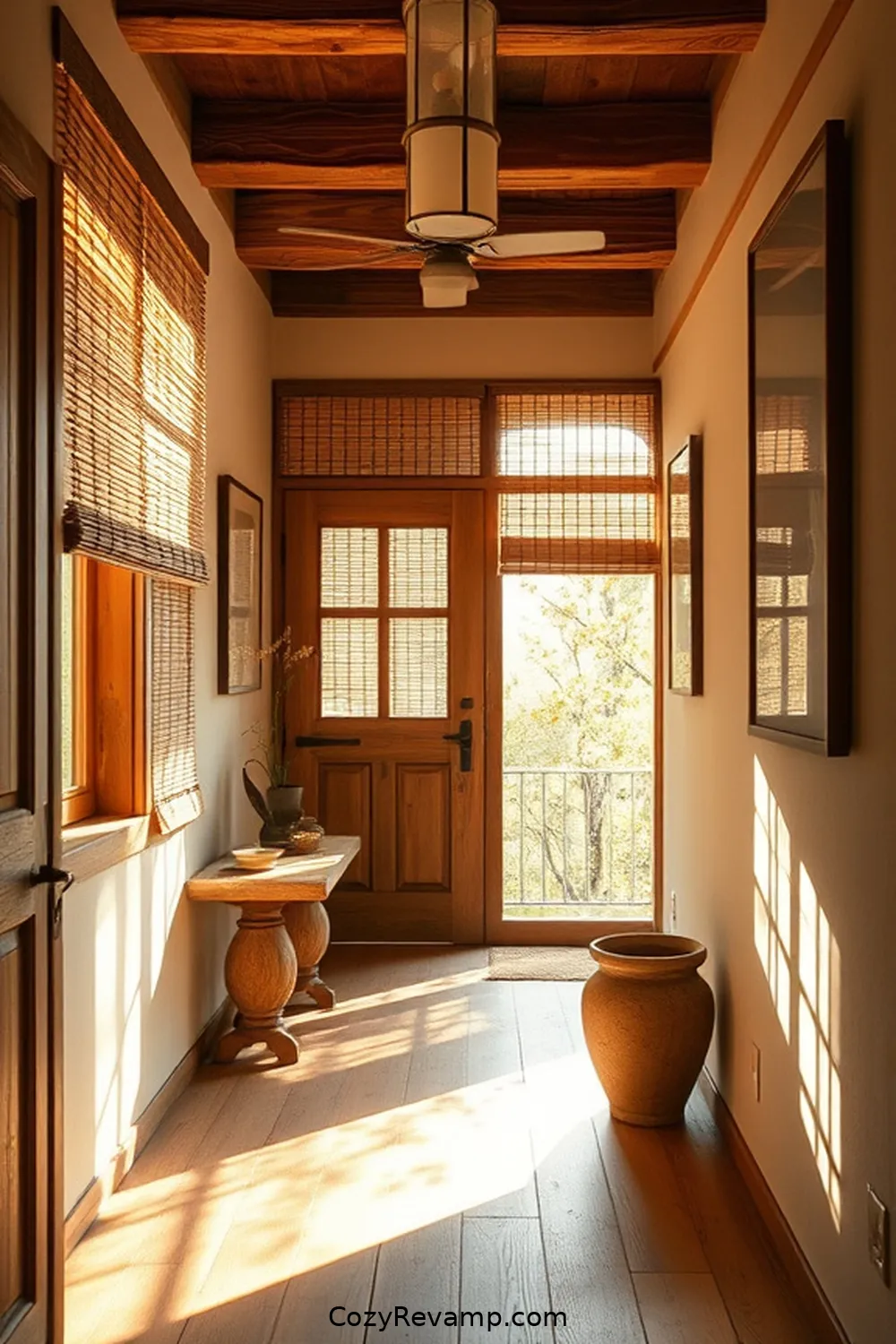15 Ways to Design a Rustic Hallway With Bamboo Material 14 Use Bamboo Blinds for Natural Light Control for 15 Ways to Design a Rustic Hallway With Bamboo Material