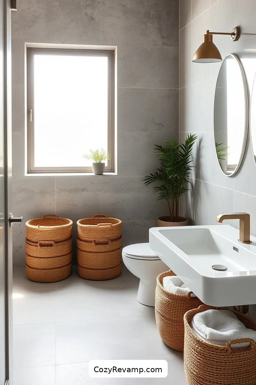 15 Ways to Incorporate Natural Fibers as Materials in Industrial Bathroom Design 3 Jute Storage Solutions for 15 Ways to Incorporate Natural Fibers as Materials in Industrial Bathroom Design