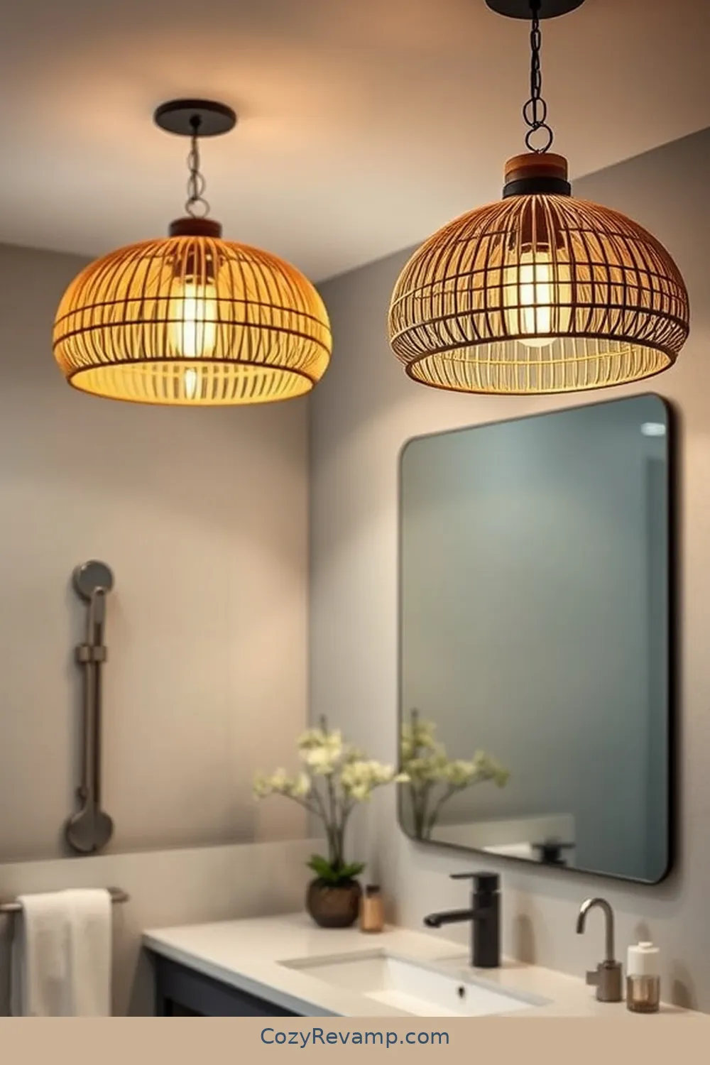 15 Ways to Incorporate Natural Fibers as Materials in Industrial Bathroom Design 15 Natural Fiber Lighting Fixtures for 15 Ways to Incorporate Natural Fibers as Materials in Industrial Bathroom Design
