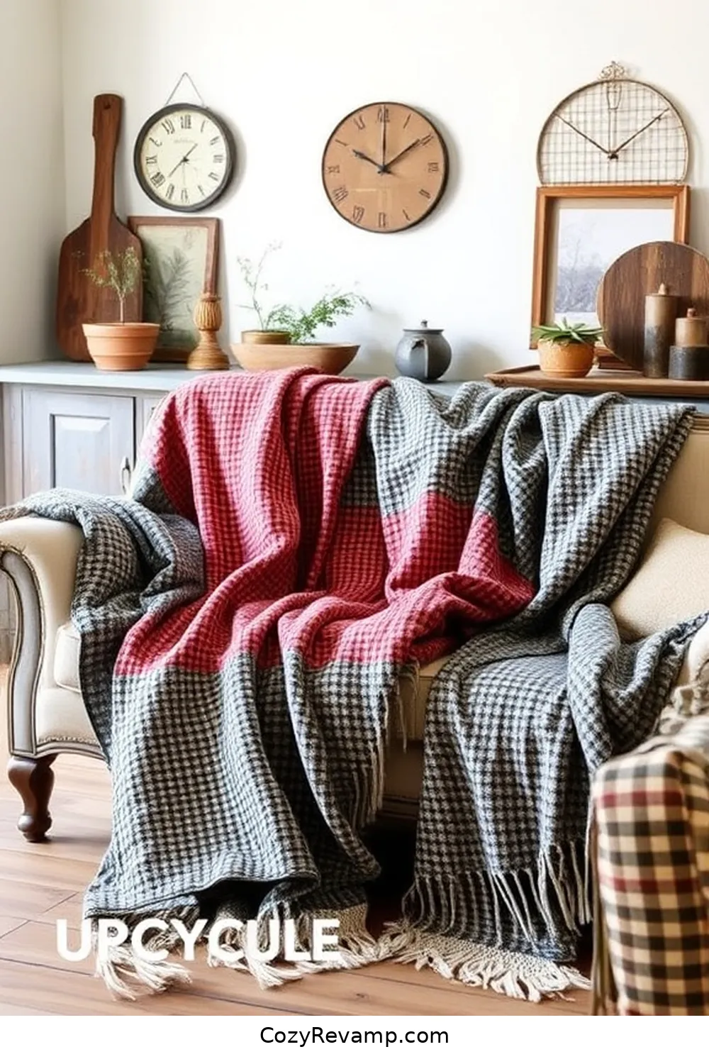 15 Ways to Style a Modern Farmhouse Living Room With Upcycled Fabric 14 Fabric-Crafted Throw Blankets for 15 Ways to Style a Modern Farmhouse Living Room With Upcycled Fabric