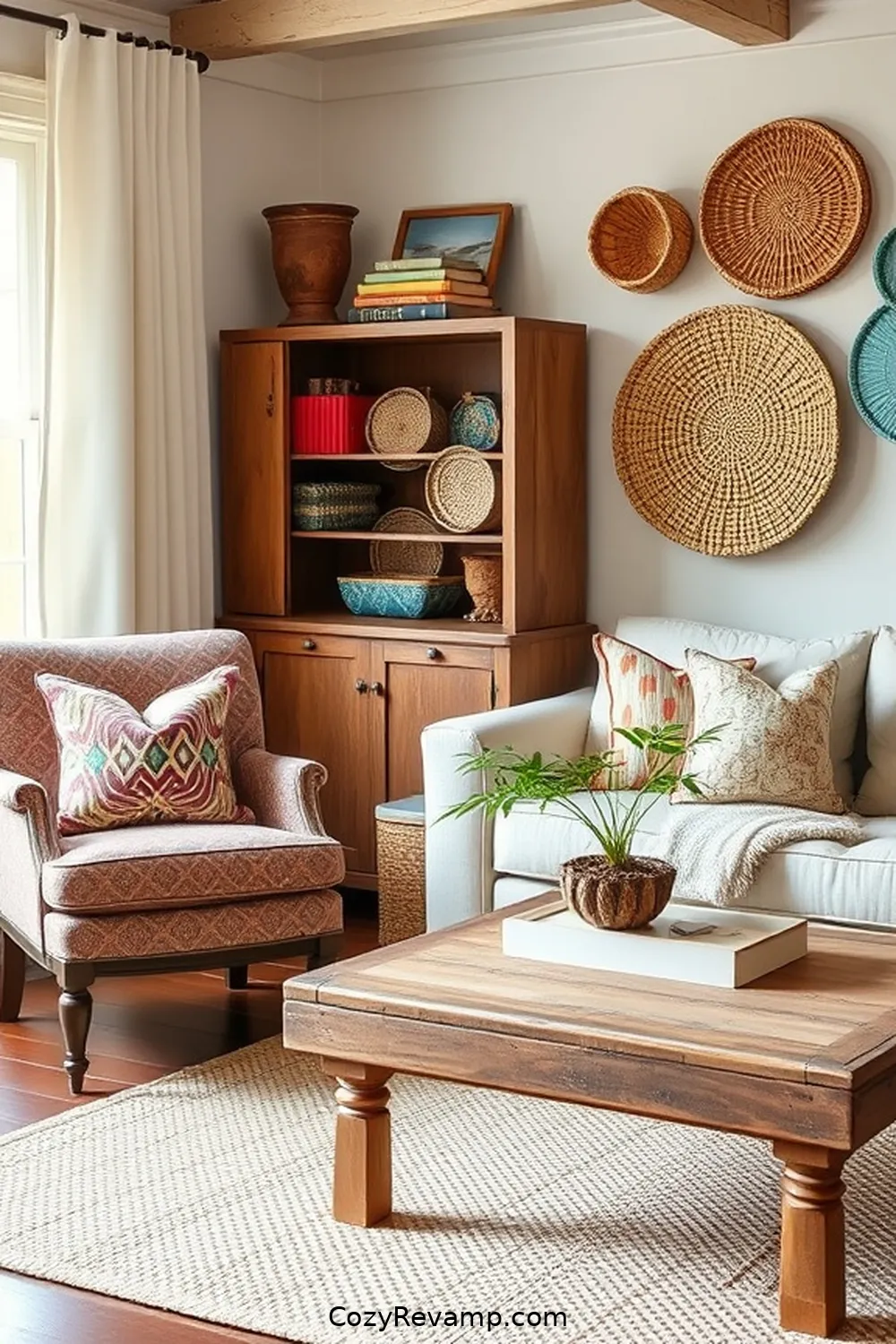 15 Ways to Style a Modern Farmhouse Living Room With Upcycled Fabric 16 Upcycled Fabric Basket Weaving for 15 Ways to Style a Modern Farmhouse Living Room With Upcycled Fabric