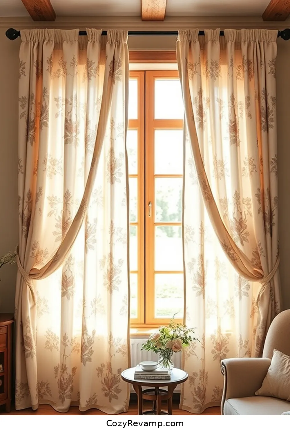 15 Ways to Style a Modern Farmhouse Living Room With Upcycled Fabric 7 Vintage Fabric Draperies for 15 Ways to Style a Modern Farmhouse Living Room With Upcycled Fabric