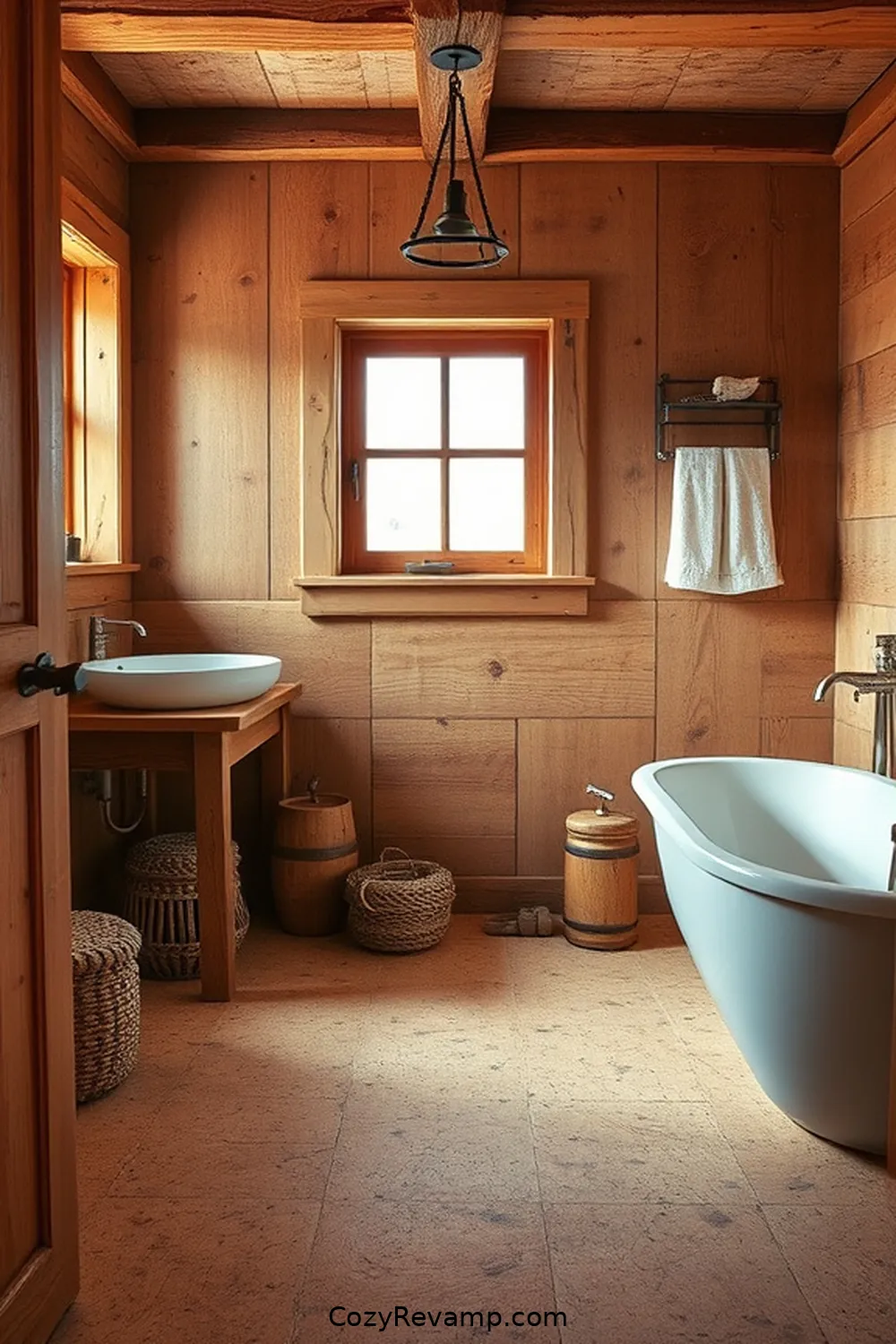 Cork Flooring for a Warm Base for 15 Ways to Use Cork Material in a Rustic Bathroom
