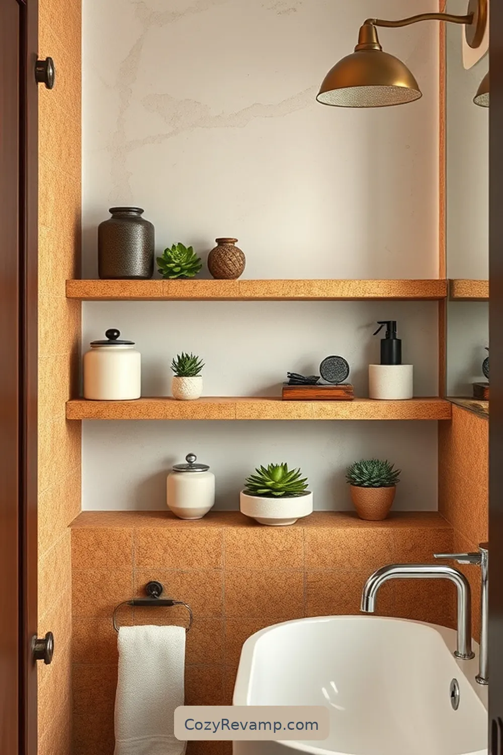 Cork Shelves for Storage for 15 Ways to Use Cork Material in a Rustic Bathroom