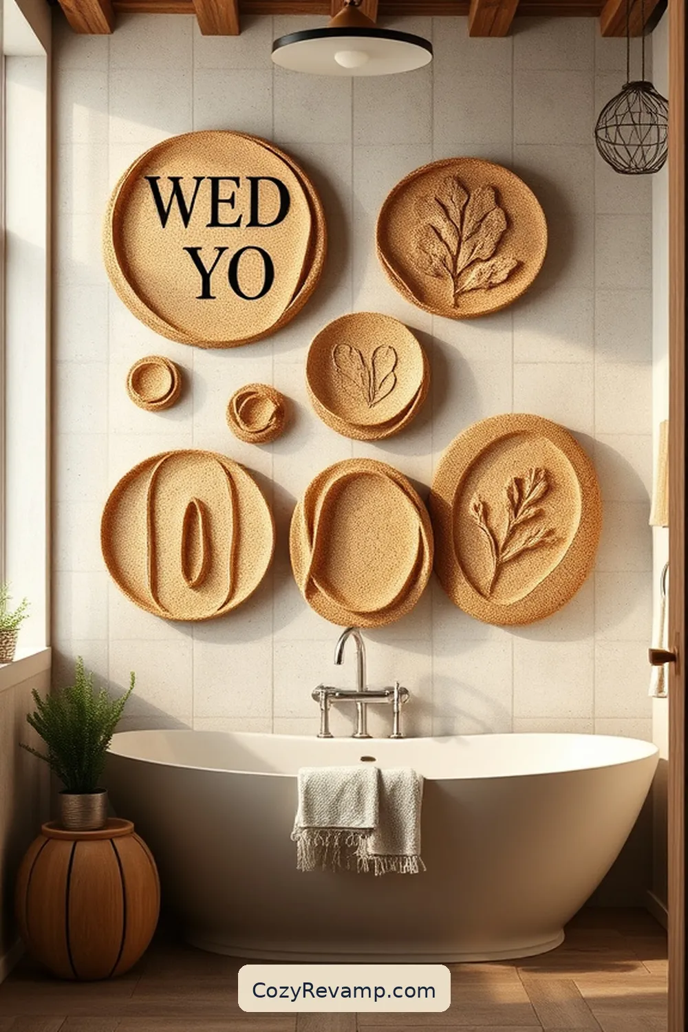 Cork Wall Art for Personalization for 15 Ways to Use Cork Material in a Rustic Bathroom