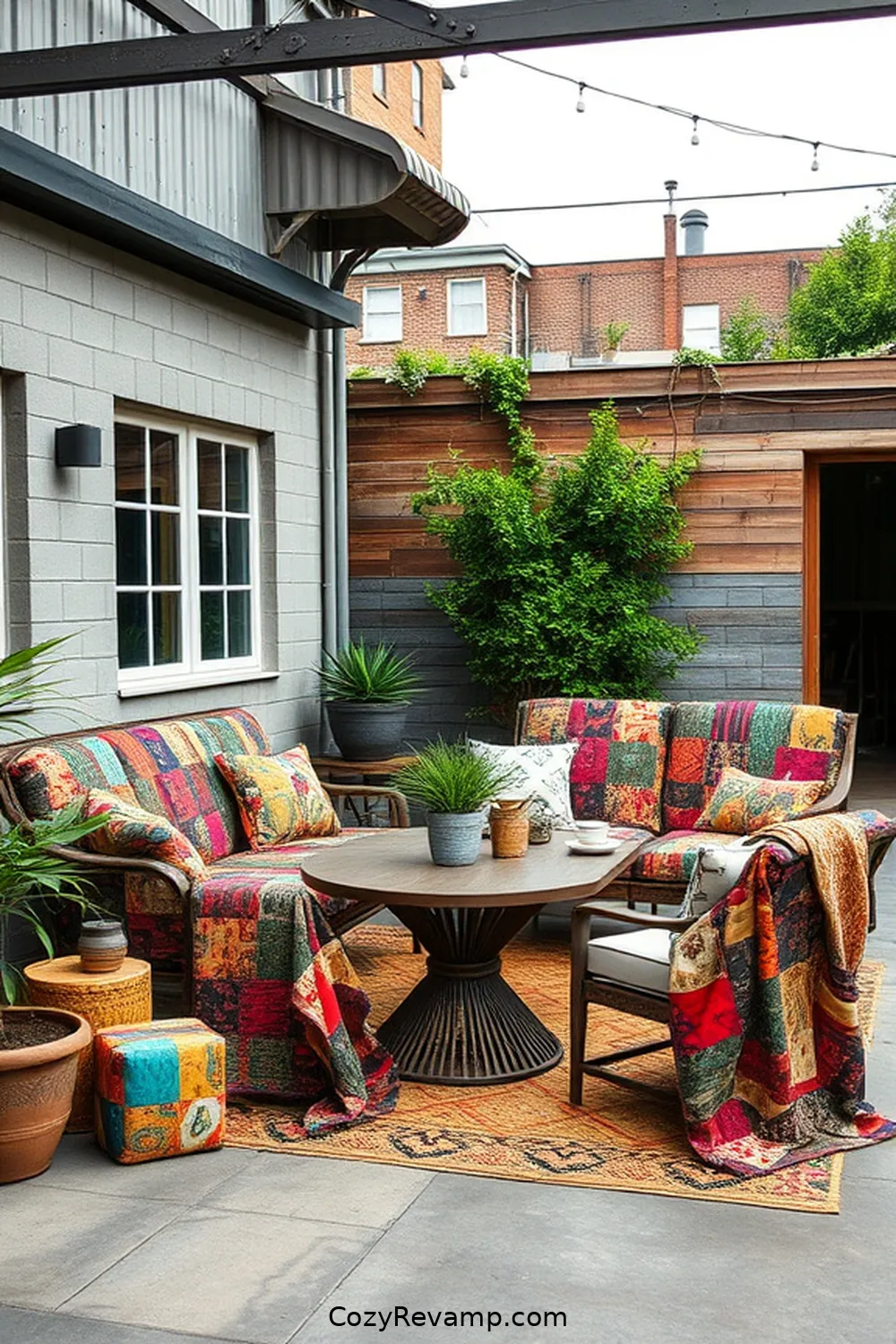 16 Creative Ways to Style Your Industrial Outdoor Patio With Upcycled Fabric 15 Artistic Fabric Collages for a Statement Piece for 16 Creative Ways to Style Your Industrial Outdoor Patio With Upcycled Fabric