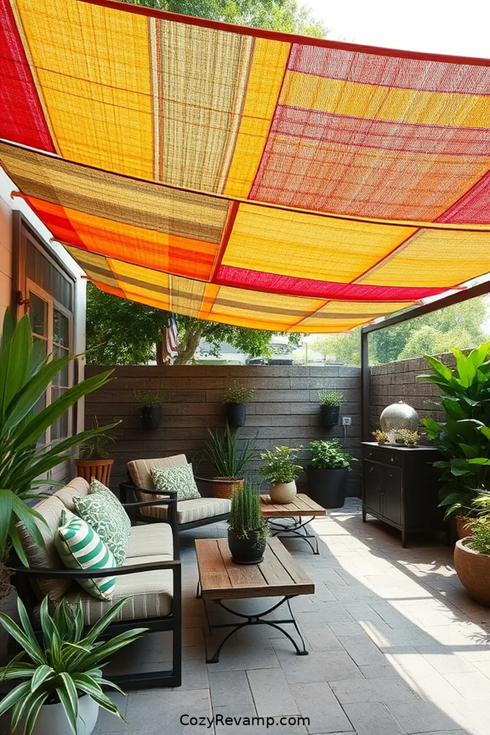 16 Creative Ways to Style Your Industrial Outdoor Patio With Upcycled Fabric 12 Stylish Shade Canopies Made From Upcycled Material for 16 Creative Ways to Style Your Industrial Outdoor Patio With Upcycled Fabric