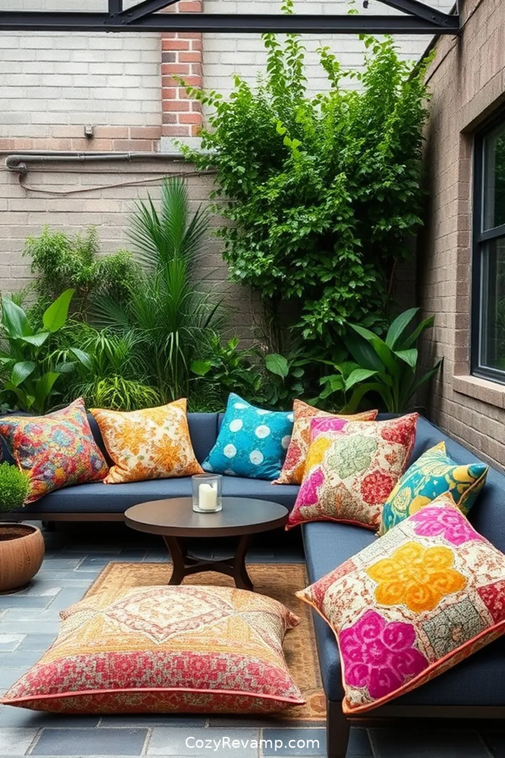 16 Creative Ways to Style Your Industrial Outdoor Patio With Upcycled Fabric 2 Upcycled Fabric Cushions for Seating Comfort for 16 Creative Ways to Style Your Industrial Outdoor Patio With Upcycled Fabric