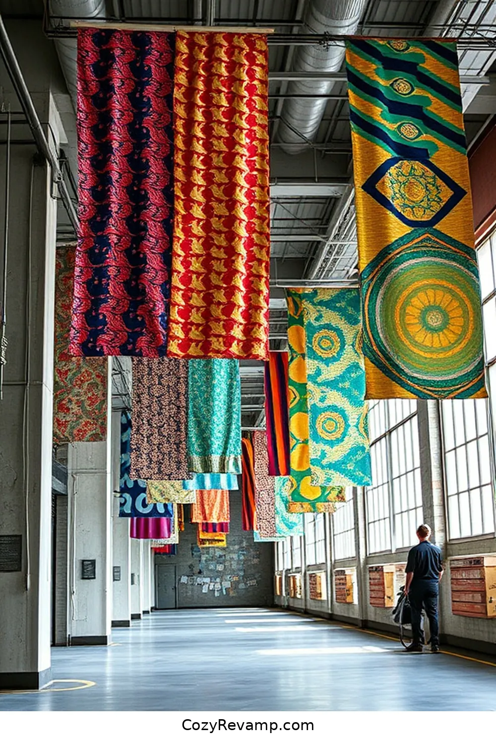 Creative Fabric Banners for Branding for 16 Creative Ways to Use Upcycled Fabric Material in Industrial Hallways