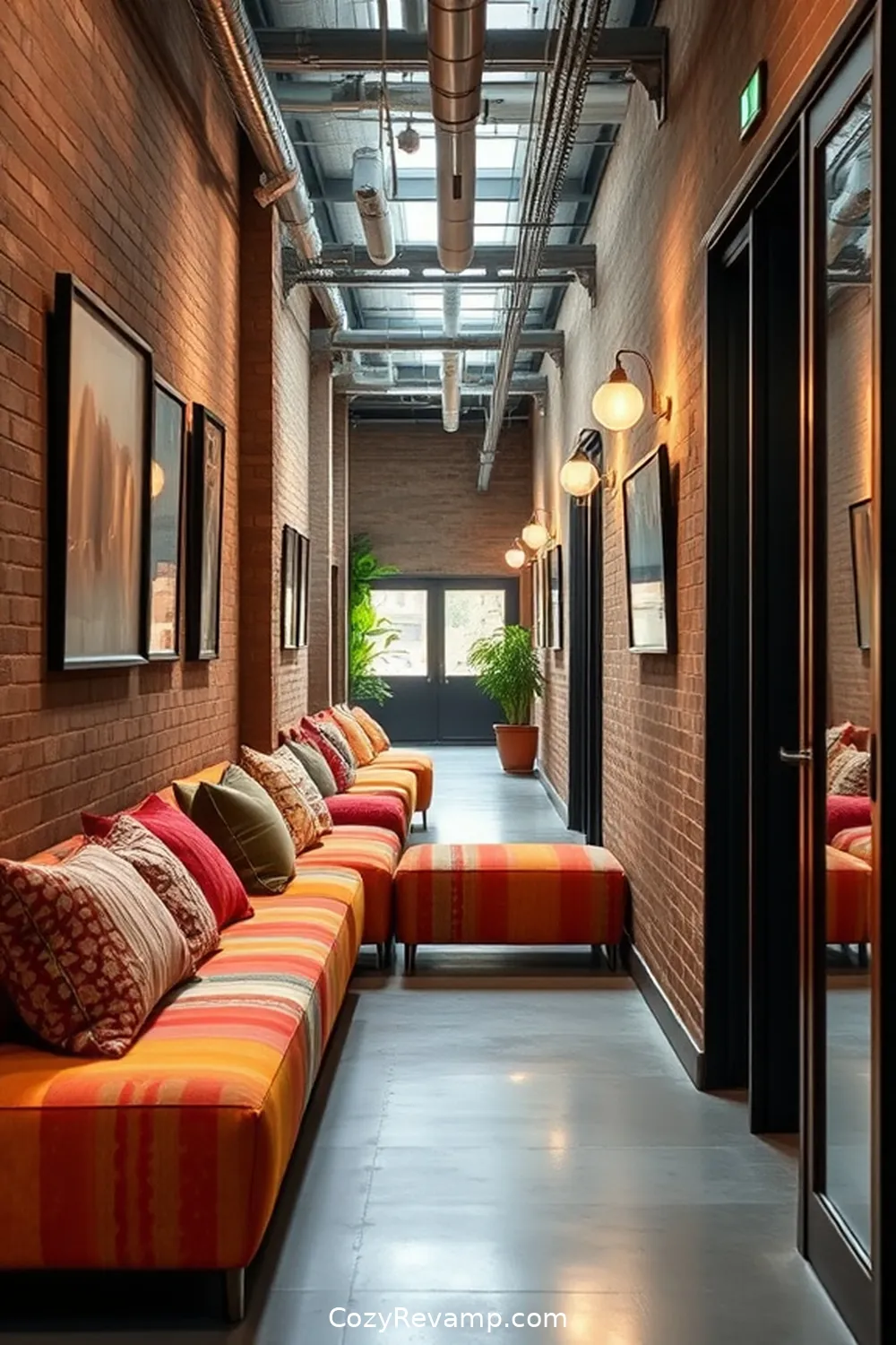 Soft Seating Areas With Upcycled Fabric for 16 Creative Ways to Use Upcycled Fabric Material in Industrial Hallways