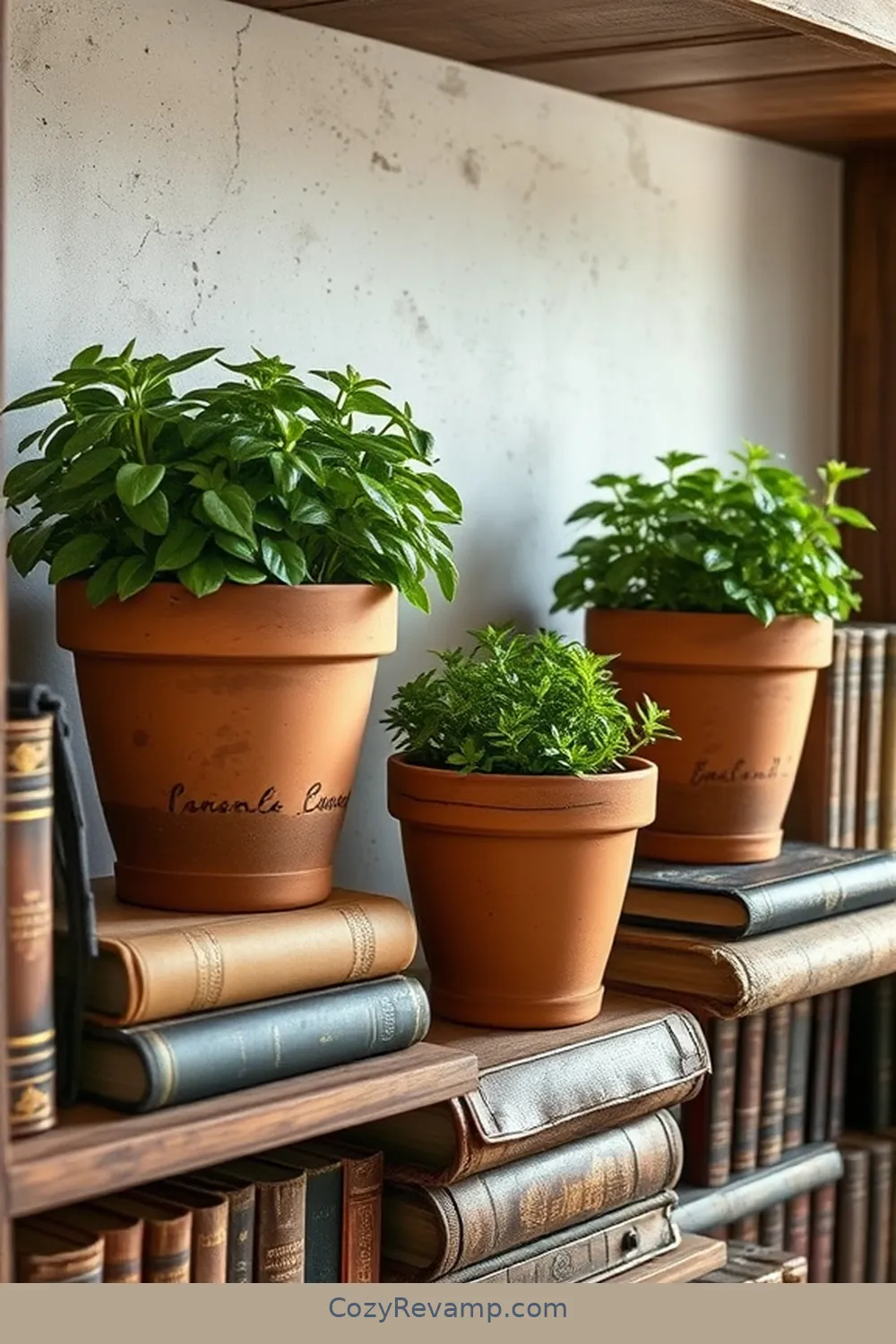 16 Essential Elements for a Rustic Library Using Natural Fibers 14 Clay Pot Planters for 16 Essential Elements for a Rustic Library Using Natural Fibers