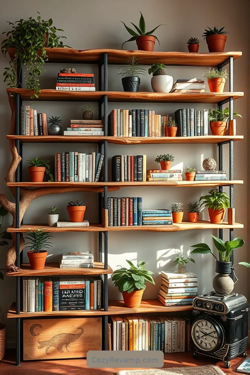 16 Essential Elements for a Rustic Library Using Natural Fibers 16 Driftwood Shelving for 16 Essential Elements for a Rustic Library Using Natural Fibers